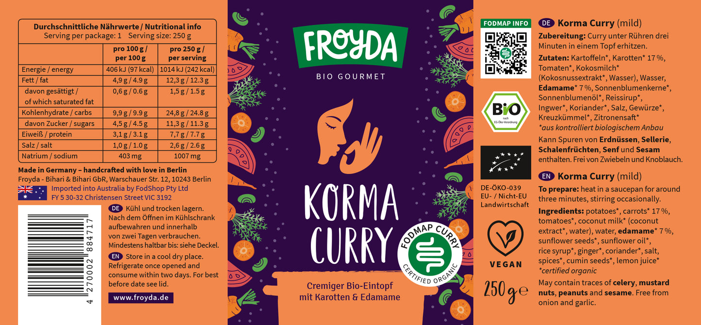 Bio Kombibox Eintöpfe: Madras, Palak Tofu, Korma